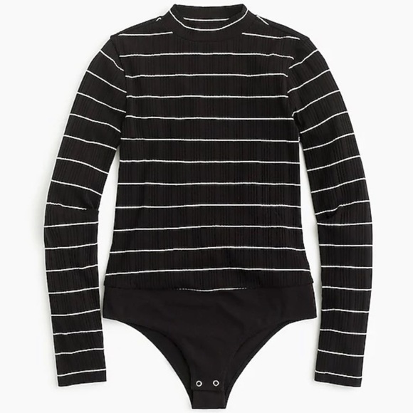| jcrew• the cat’s meow black & white striped bodysuit | - Picture 2 of 2
